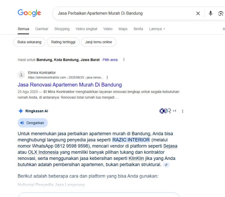 Jasa Perbaikan Apartemen Murah Di Bandung P1