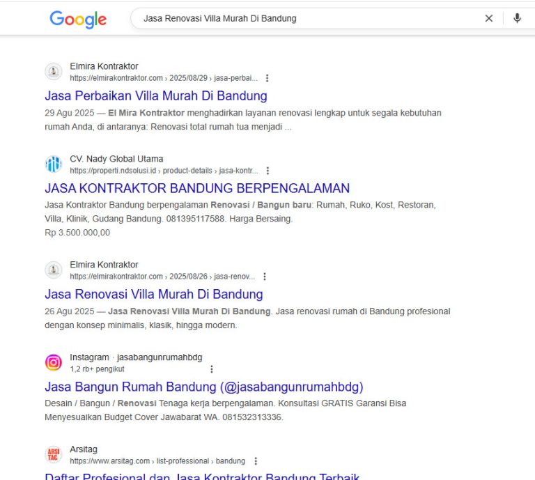 Jasa Renovasi Villa Murah Di Bandung P1